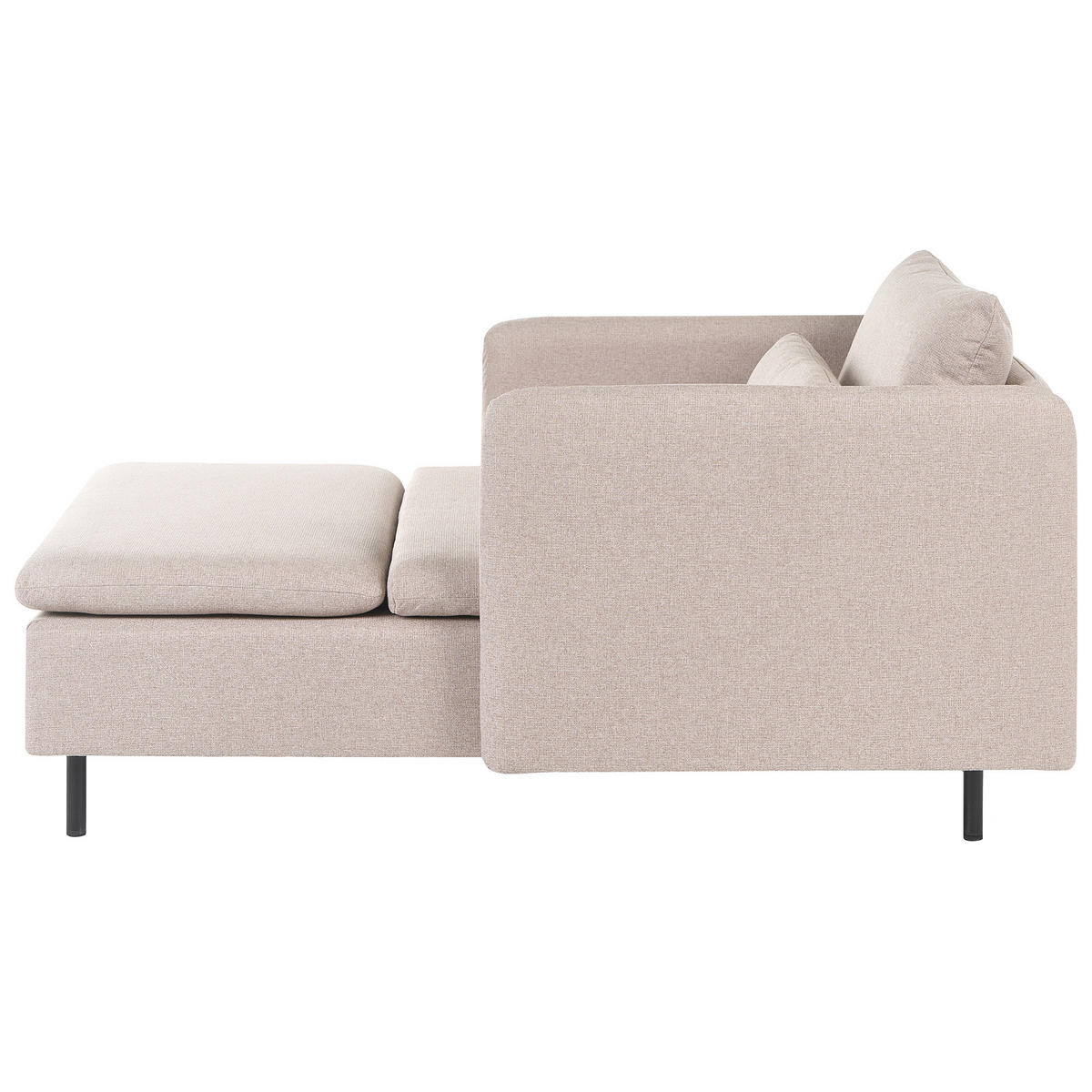 ČALOUNĚNÉ LEHÁTKO CHAISE LONGUE Látka Béžové Egeris - béžová, textil (87/80/149cm) - Beliani