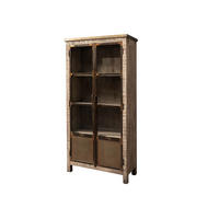 VITRINE Mango 90x40x180 braun lackiert HEAVY INDUSTRY #241 - Braun, Holz (90/180/40cm) - Massivmoebel24