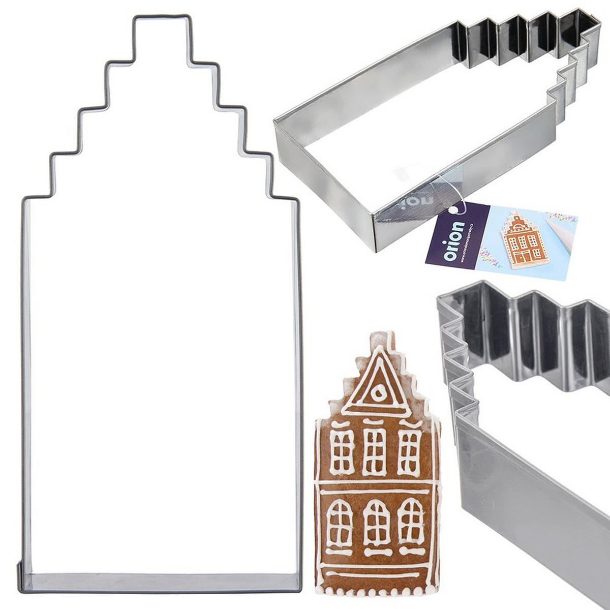 AUSSTECHFORM Haus mittel 12 cm Silber - Silberfarben, Metall (6/1.5/12cm) - Orion 