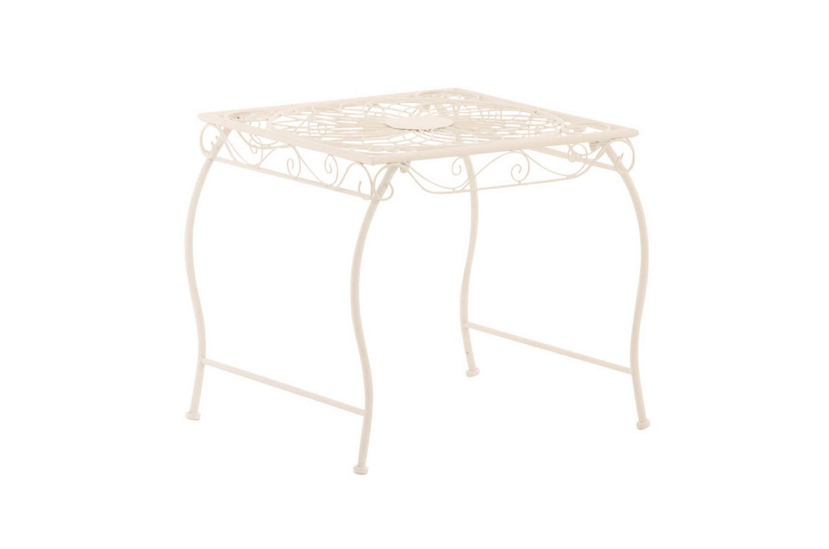 GARTENTISCH Carina weiß - Creme, Metall (46/49/45cm) - TPFGarden