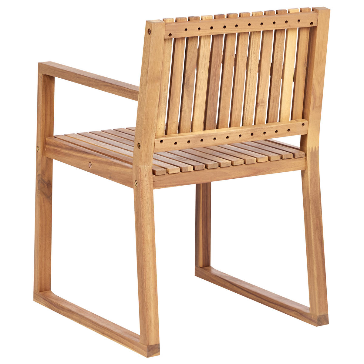 GARTENSTUHL 8er Set Cremeweiß Sassari II - Hellbraun/Weiß, Holz (54/80/59cm) - Beliani