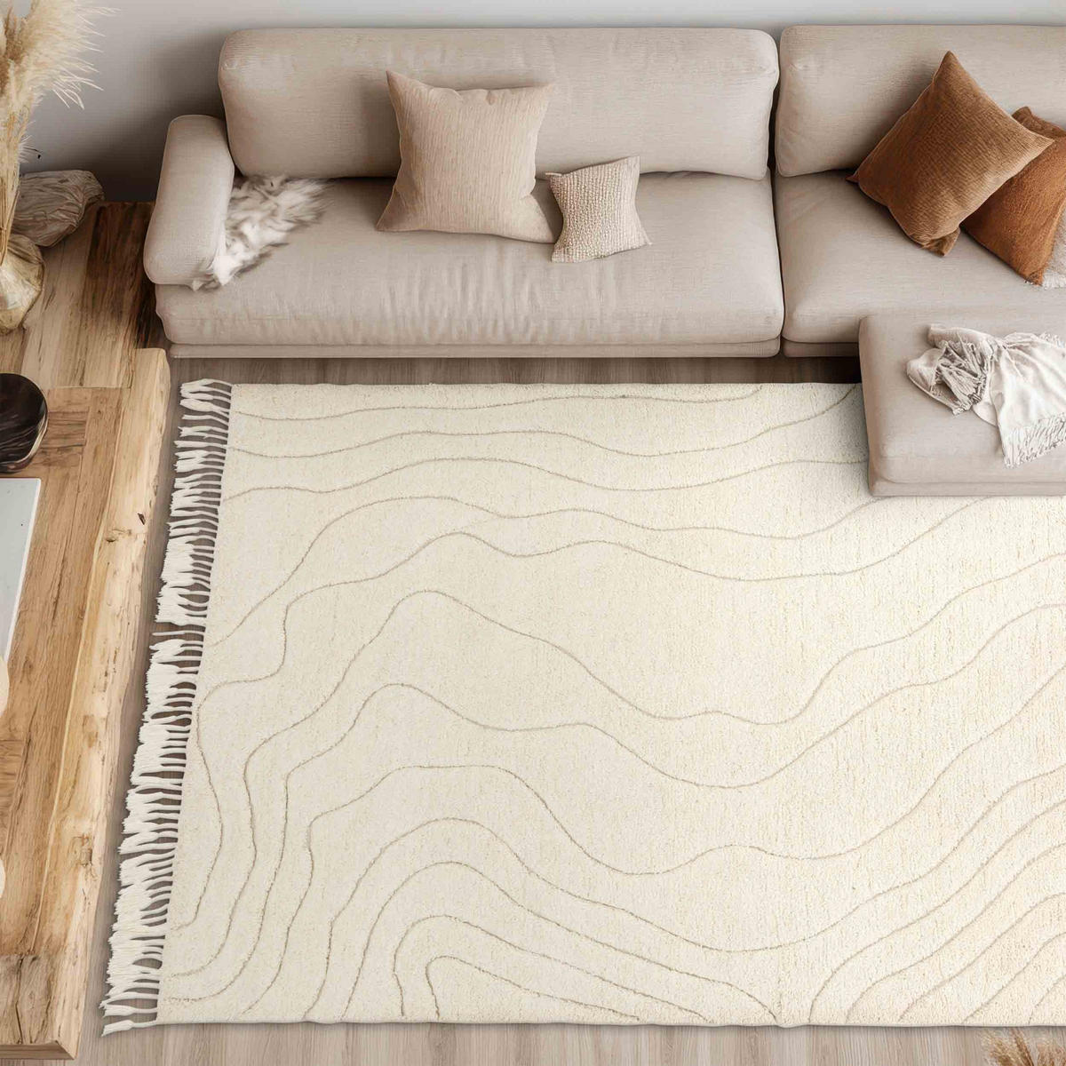 KOBEREC s vysokým vlasom LIORA - krémová, textil (160/230cm) - Schöner Wohnen