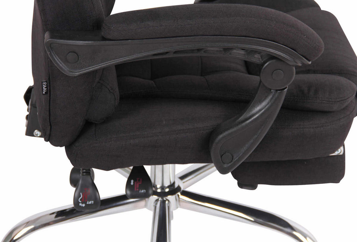 BÜROSTUHL Onix, Stoff Schwarz - Schwarz, Textil/Metall (67/125/68cm) - TPFLiving