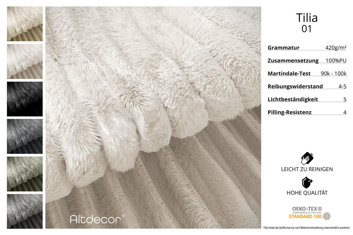 BOXBETT mit Matratze H3 und Lattenrost - TOLO-Z - 120x200 Cord - Creme - Creme, Holzwerkstoff (120/200cm) - ALTDECOR