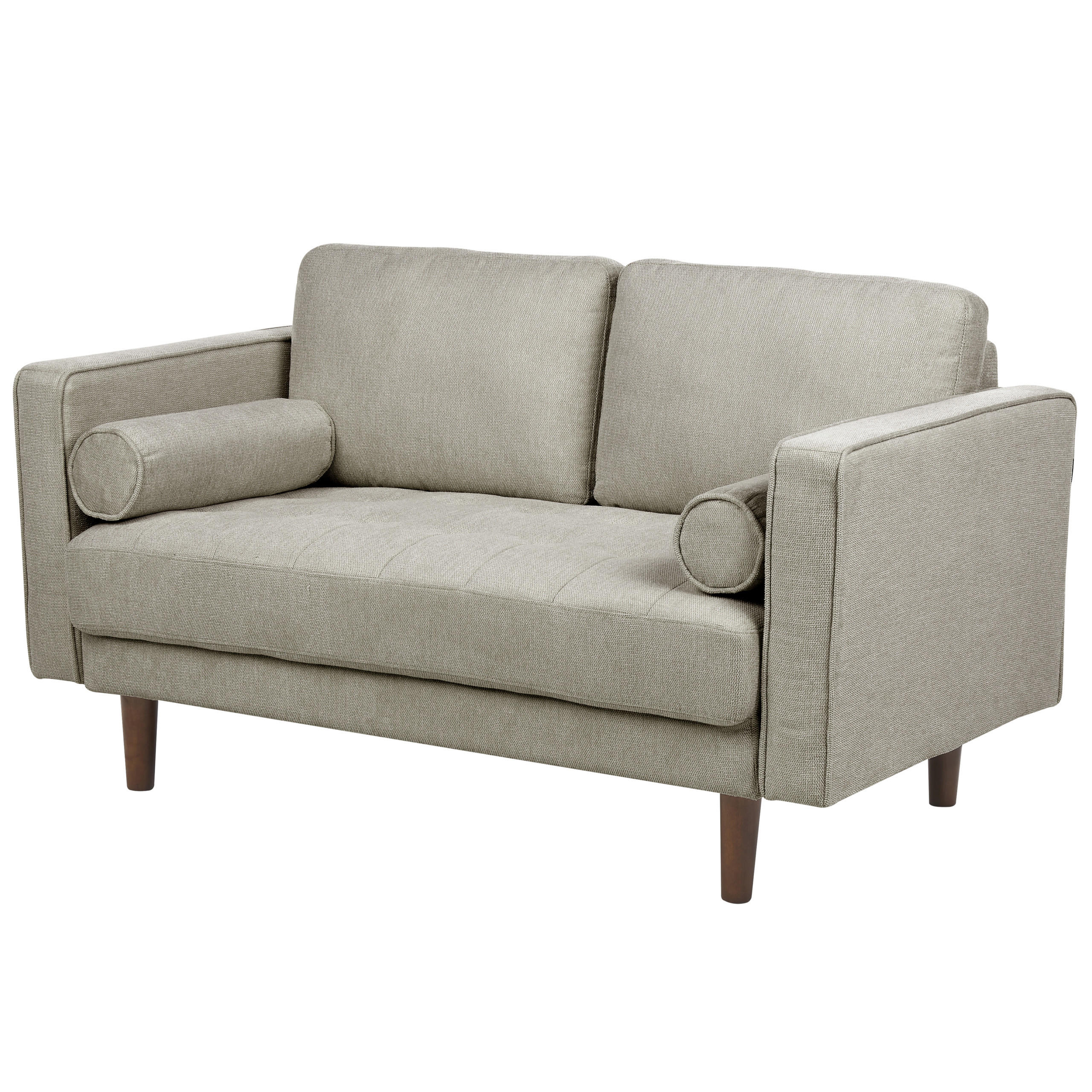 2-SITZER-SOFA taupe Nurmo - Dunkelbraun/Braun, Textil (140/78/74cm) - Beliani