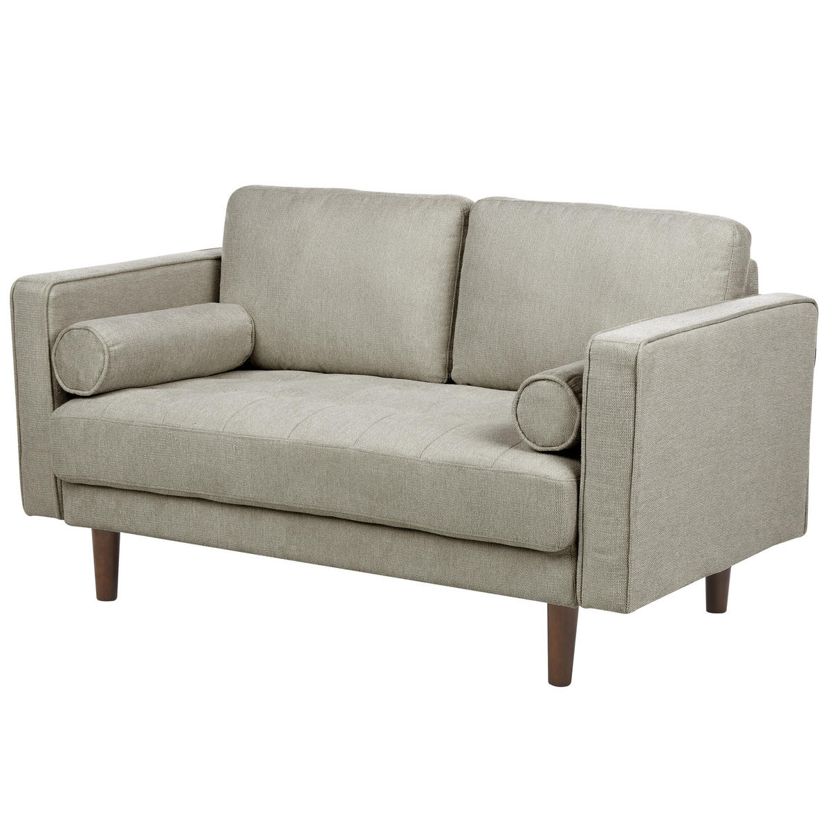 2-SITZER-SOFA taupe Nurmo - Dunkelbraun/Braun, Textil (140/78/74cm) - Beliani