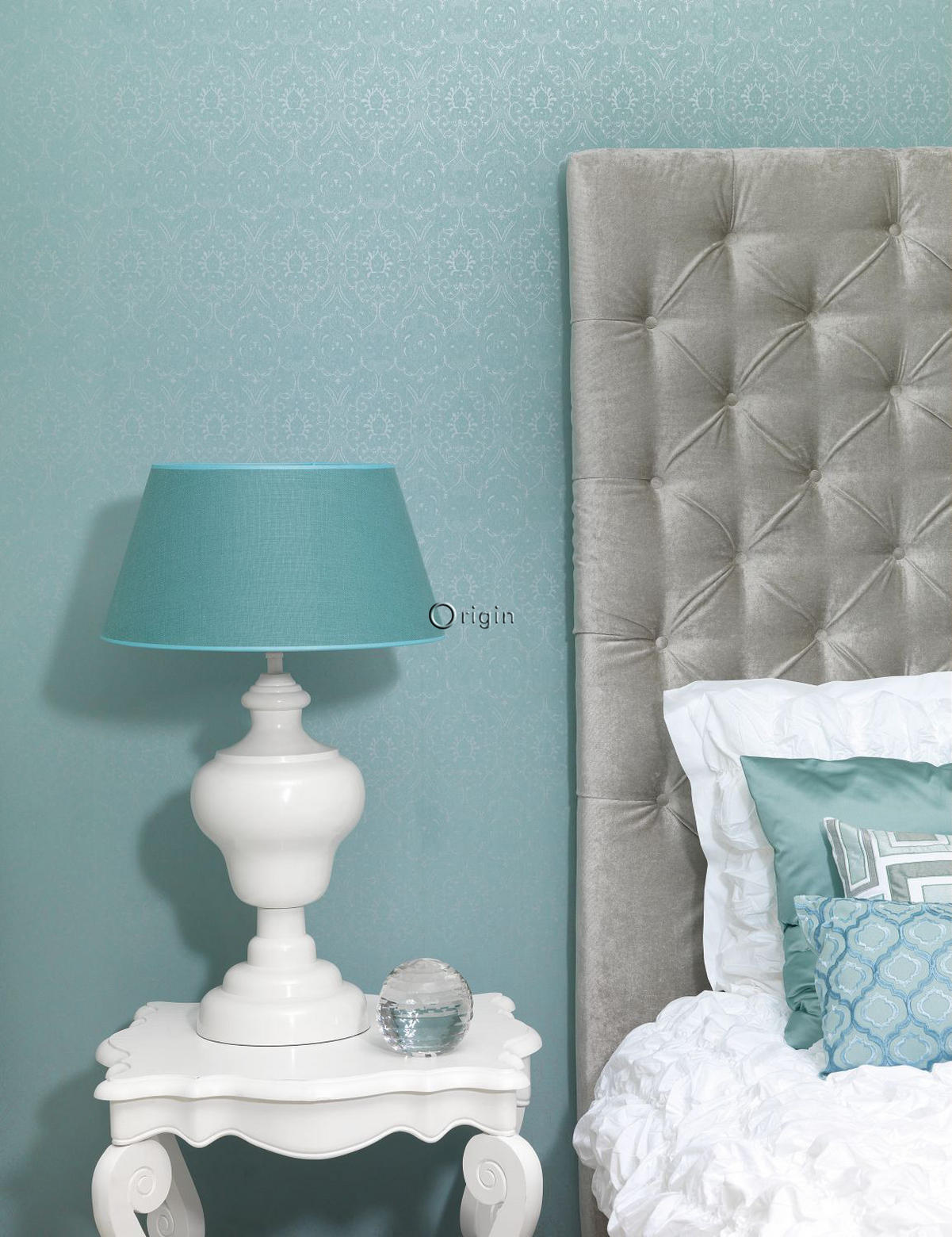 TAPETE Ornamente 53 cm x 10.05 m - Türkis, Papier (53/1000cm) - Origin Wallcoverings