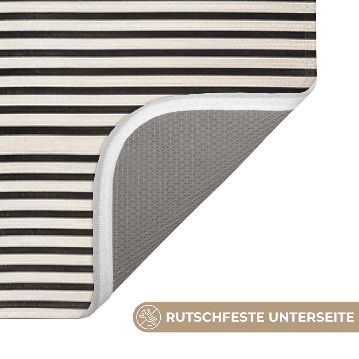KÚPEĽŇOVÁ PREDLOŽKA Abstraktné - Japonské - Béžové - Moderné 120x60 cm - čierna/béžová, textil/plast (120/60cm) - OnlyWow
