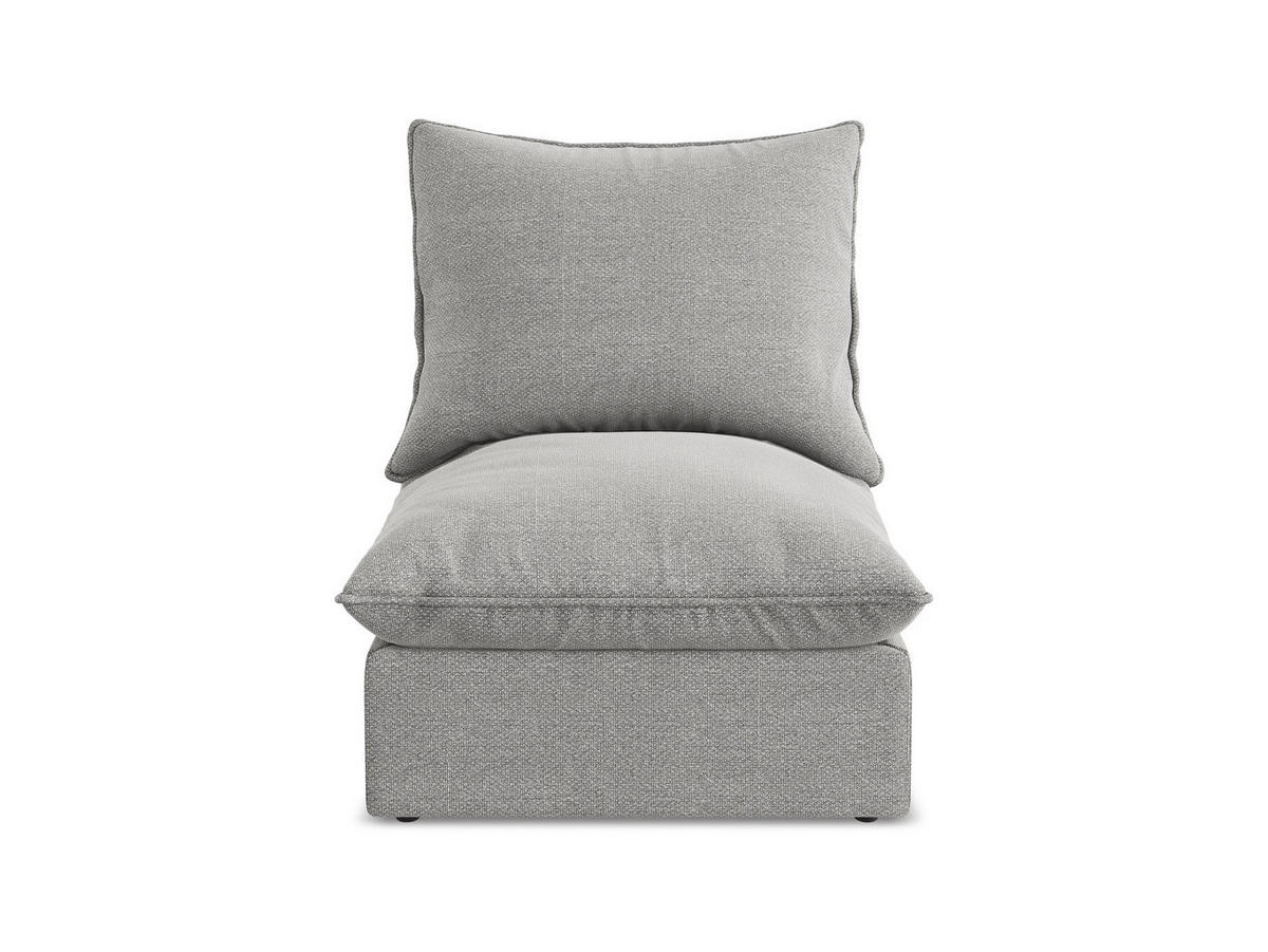 SOFAELEMENT Bouclé Stoff Grau - Hellgrau/Schwarz, Holzwerkstoff/Kunststoff (75/77/90cm) - Makamii