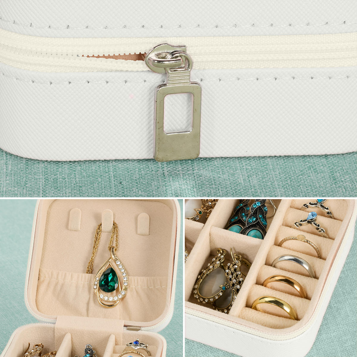 SCHMUCKKÄSTCHEN - Weiß, Holzwerkstoff/Kunststoff (10/5/10cm) - Relaxdays