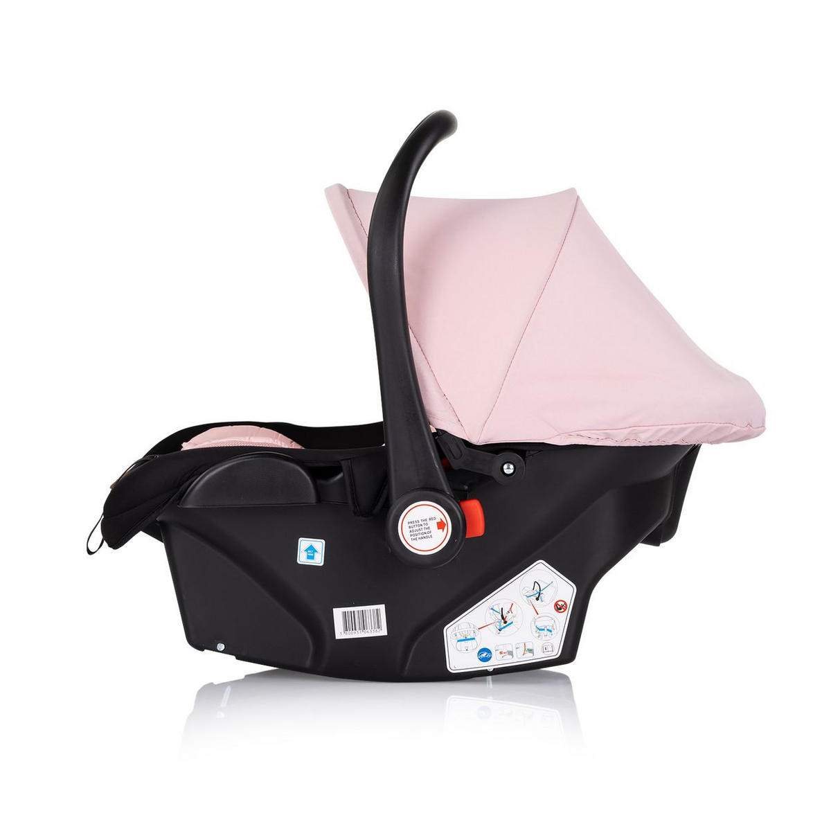 BABYSCHALE Amore i-Size Gruppe 0+ pink (0 - 13 kg) Kissen Griff verstellbar - Rosa, Kunststoff (40/56/62cm) - Chipolino