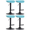 BARHOCKER 4er Set Kunststoff blau - Blau/Schwarz, Kunststoff/Metall (52/67/43cm) - CLP