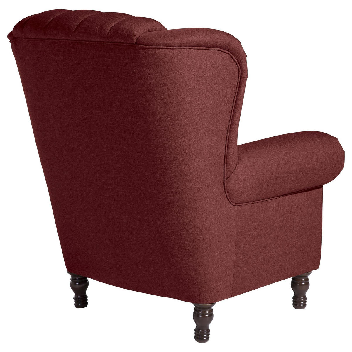 OHRENBACKENSESSEL Katreen Bezug Flachgewebe Buche nussbaum dunkel / rot - Rot, Kunststoff (91/101/90cm) - 58aufmkessel