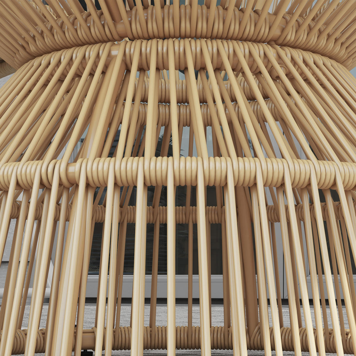 GARTENTISCH, Naturholz, PE Rattan, Hartglas - Braun, Kunststoff (60/60/50cm) - Outsunny