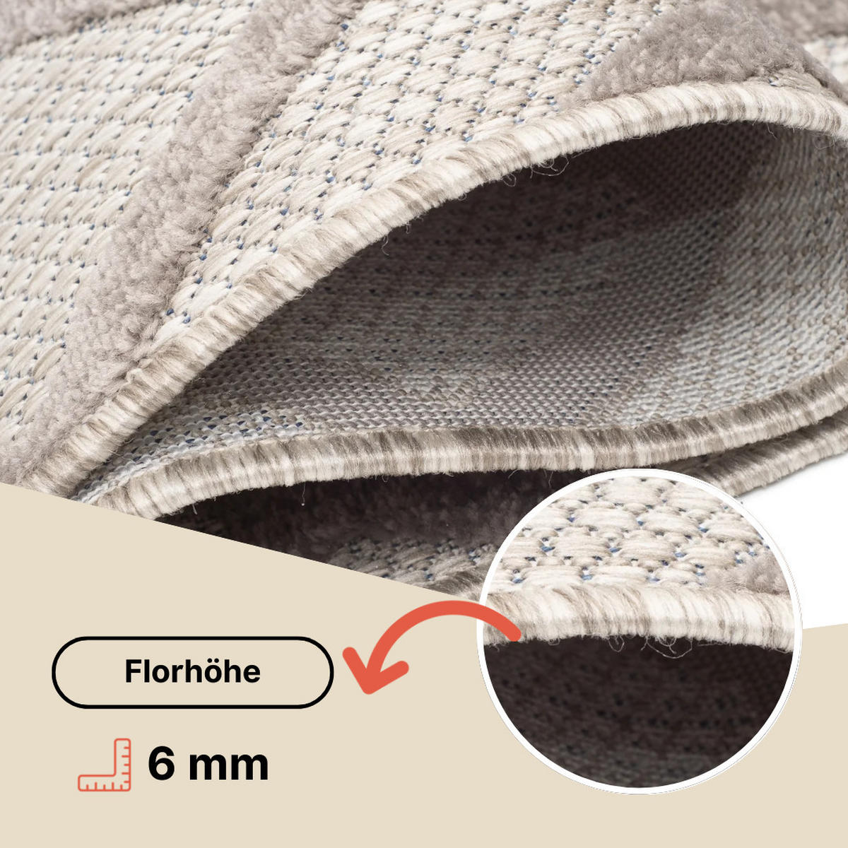 TEPPICH PATIO rund Grau 240/240 cm - Grau, Textil (240/240cm) - Tapiso