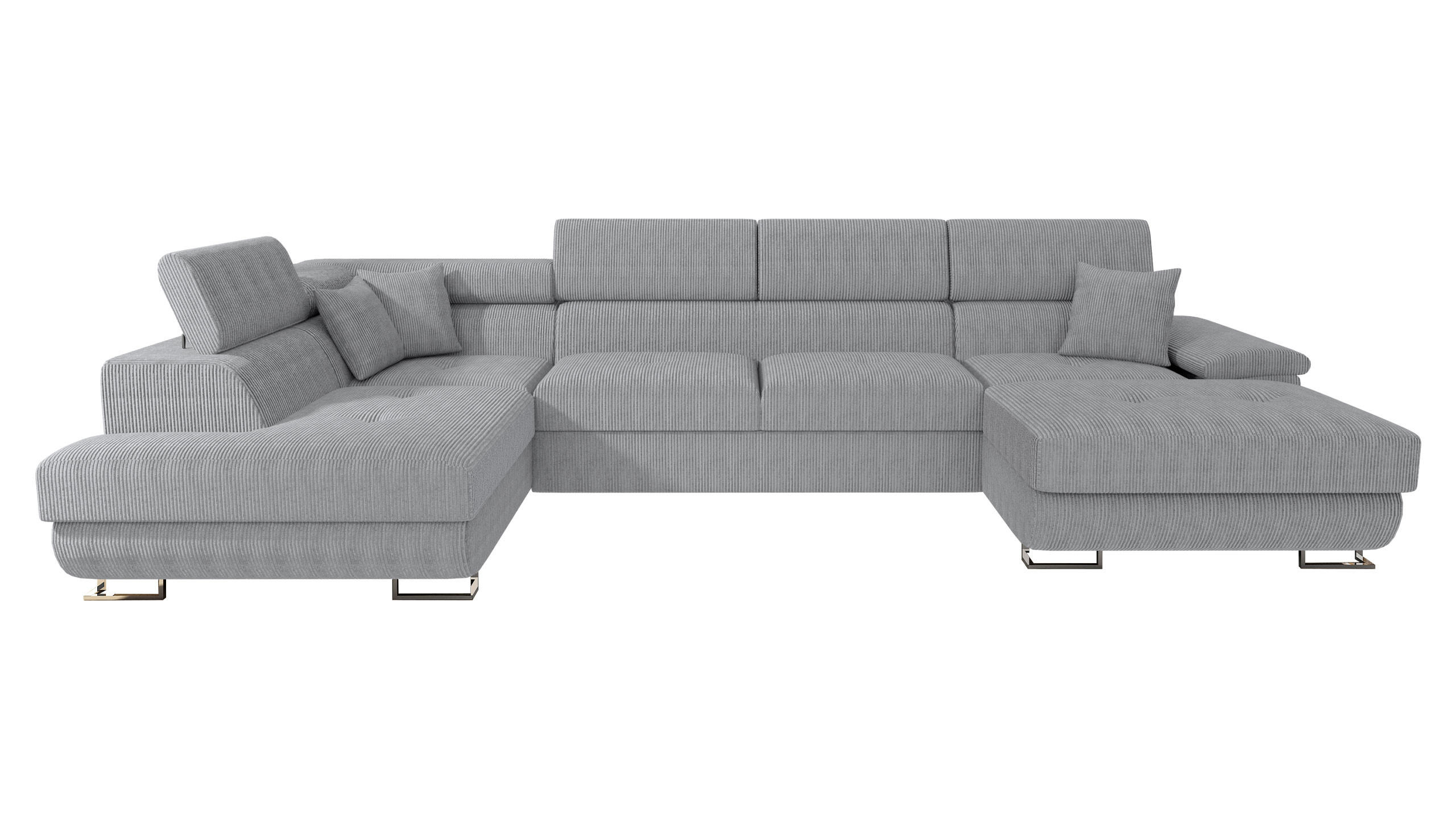 Mirjan24 Wohnlandschaft Grau 345x91x202 cm