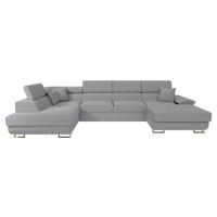 WOHNLANDSCHAFT Cotere Bis Cord, Seite: Links - Grau, Holz (345/91/202cm) - MIRJAN24