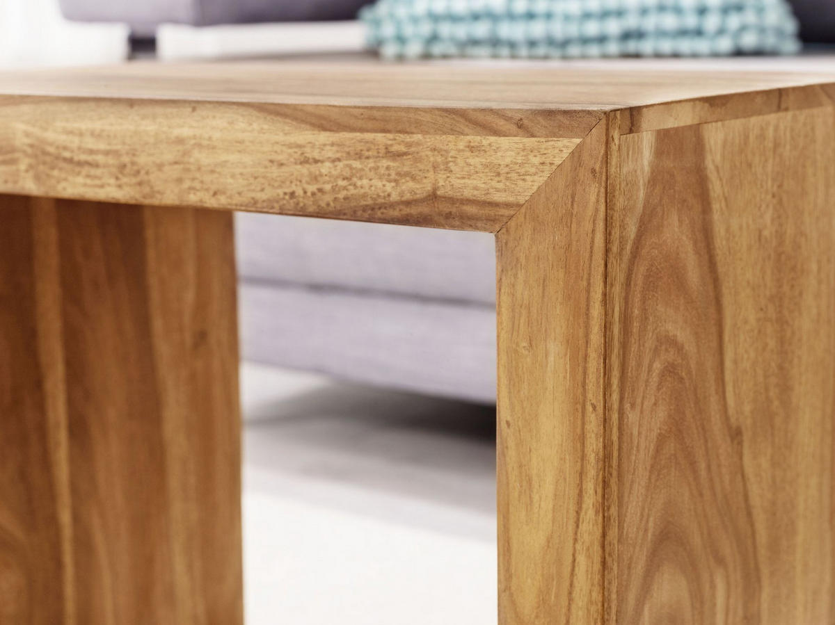 BEISTELLTISCH 3er Set Massivholz Platzsparend Handgefertigt, Beige 50x30x50 cm - Beige, Holz (30/50/50cm) - KADIMA DESIGN