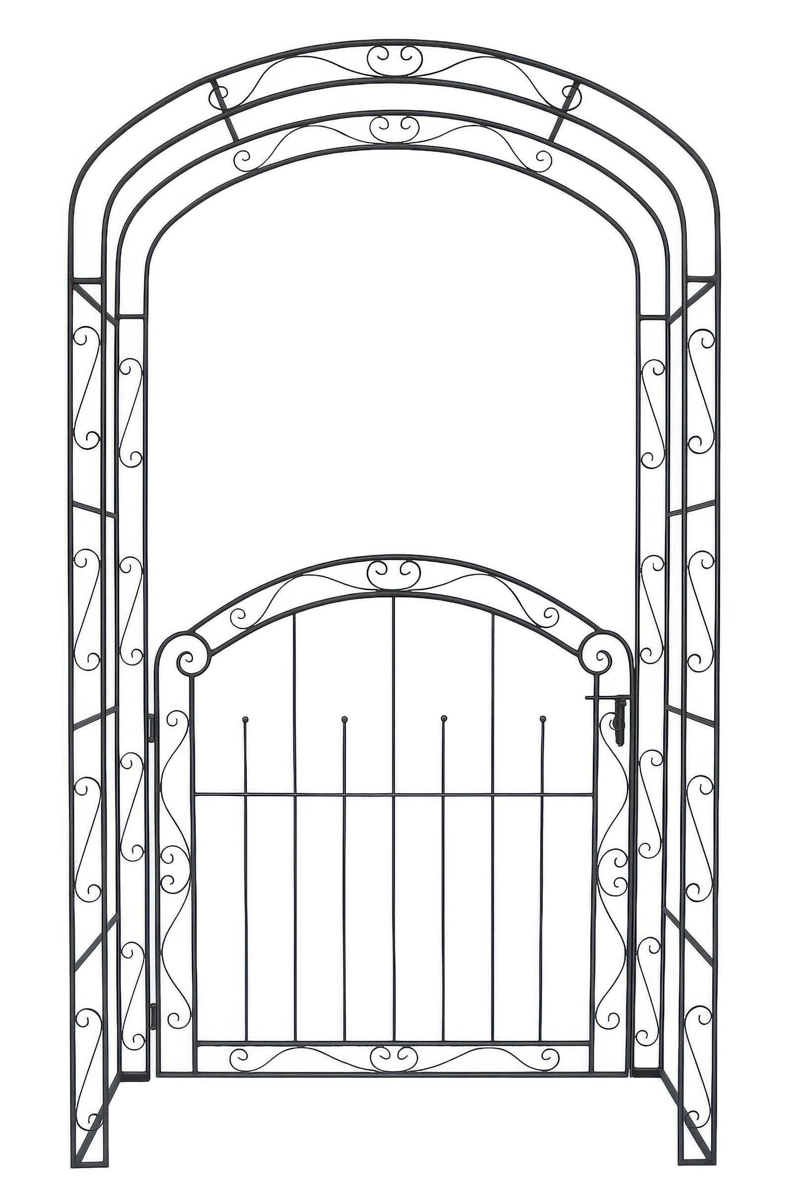 PFORTE Delhi Rosenbogen Stahl Braun-Schwarz 215x115x43cm - Braun, Metall (115/215/43cm) - DELUKE
