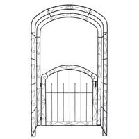 PFORTE Delhi Rosenbogen Stahl Braun-Schwarz 215x115x43cm - Braun, Metall (115/215/43cm) - DELUKE