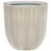 BLUMENTOPF beige/weiß rund 44/44/48 cm Chios - Beige/Weiß, Naturmaterialien (48cm) - Beliani