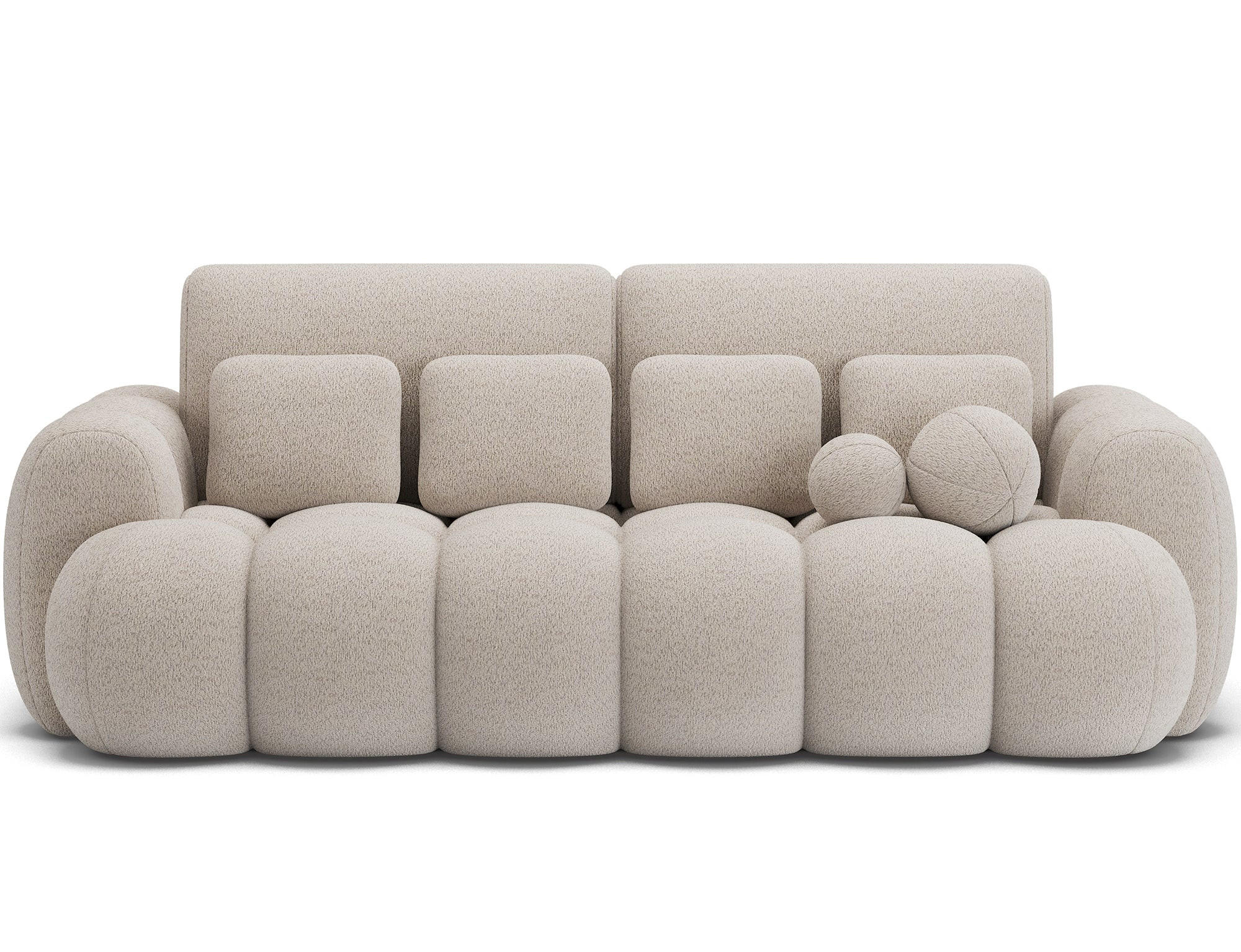 SCHLAFSOFA COTONN 256 cm – Modernes 3-Sitzer Sofa mit Schlaffunktion, Bettkasten und Dekokissen - Beige, Kunststoff (256/119/105cm) - Wohnideebilder