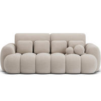 SCHLAFSOFA COTONN 256 cm – Modernes 3-Sitzer Sofa mit Schlaffunktion, Bettkasten und Dekokissen - Beige, Kunststoff (256/119/105cm) - Wohnideebilder