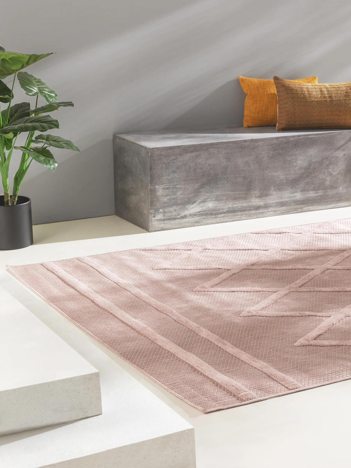 OUTDOORTEPPICH Bonte Rosa 80x150 cm - Rosa, Kunststoff/Textil (80/150cm) - benuta Nest