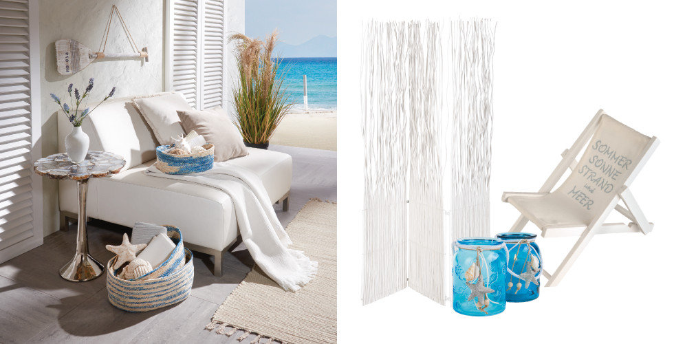 Ambia Home Trends Beachhouse Strand Blau Weiß