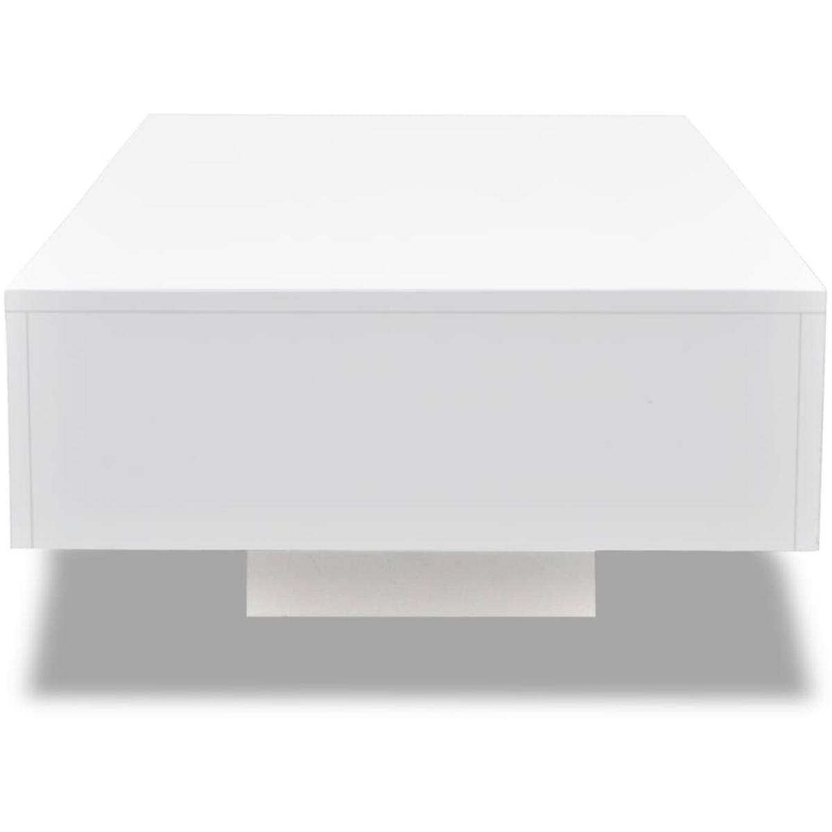 COUCHTISCH Hochglanz Weiß - Weiß, Holzwerkstoff (115/55/31cm) - furnicato
