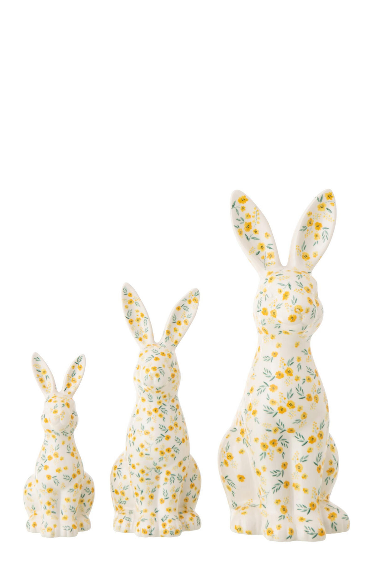 DEKO KANINCHEN BLUMEN - Multicolor, Keramik (15.5/32/18.5cm) - J-Line