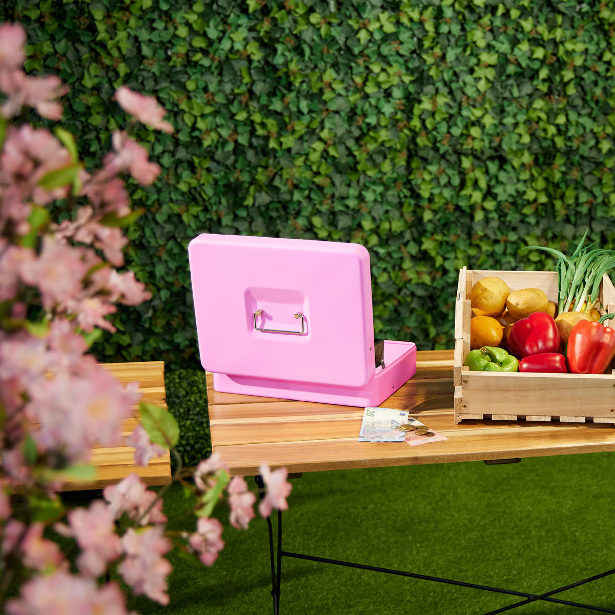 GELDKASSETTE - Weiß, Kunststoff/Metall (30.5/8.5/24.5cm) - Relaxdays