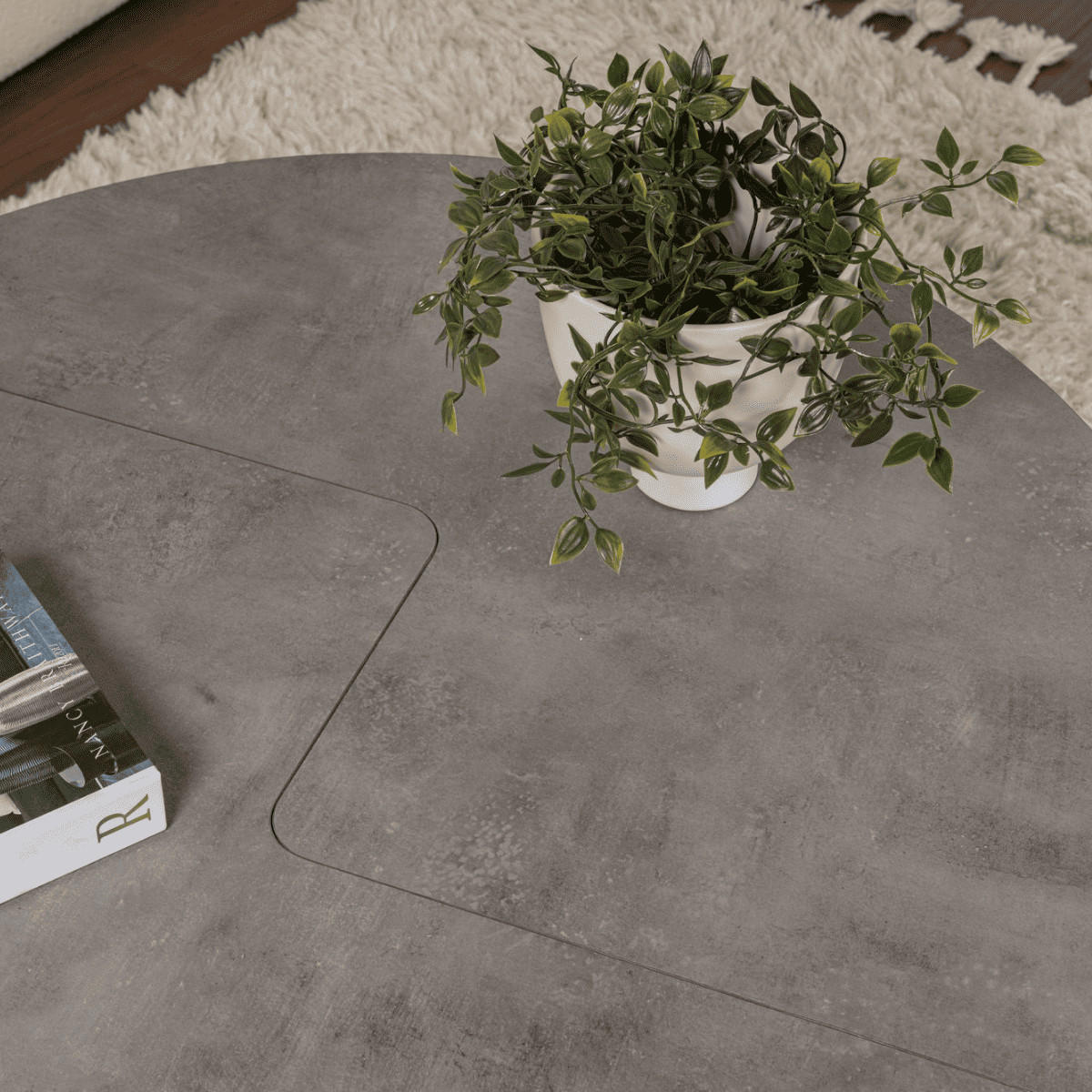 COUCHTISCH moira Gris béton - Grau, Holzwerkstoff (65/90/41cm) - Calicosy