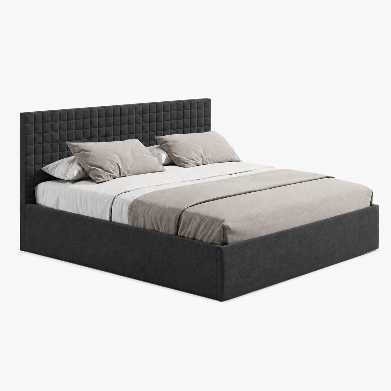 POLSTERBETT VARDO-Stoff 180x200 cm in Schwarz - Schwarz, Textil (180/200cm) - Home Collective
