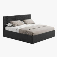 POLSTERBETT VARDO-Stoff 180x200 cm in Schwarz - Schwarz, Textil (180/200cm) - Home Collective