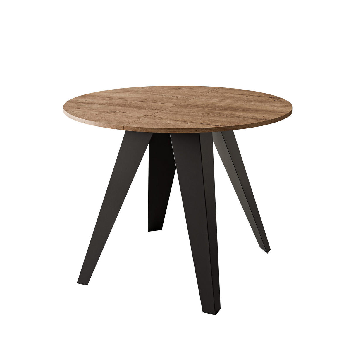 ESSTISCH ausziehbar auf MDF, Lefkas Eiche - Dunkelbraun/Schwarz, Holzwerkstoff (100/100/76cm) - Idohome