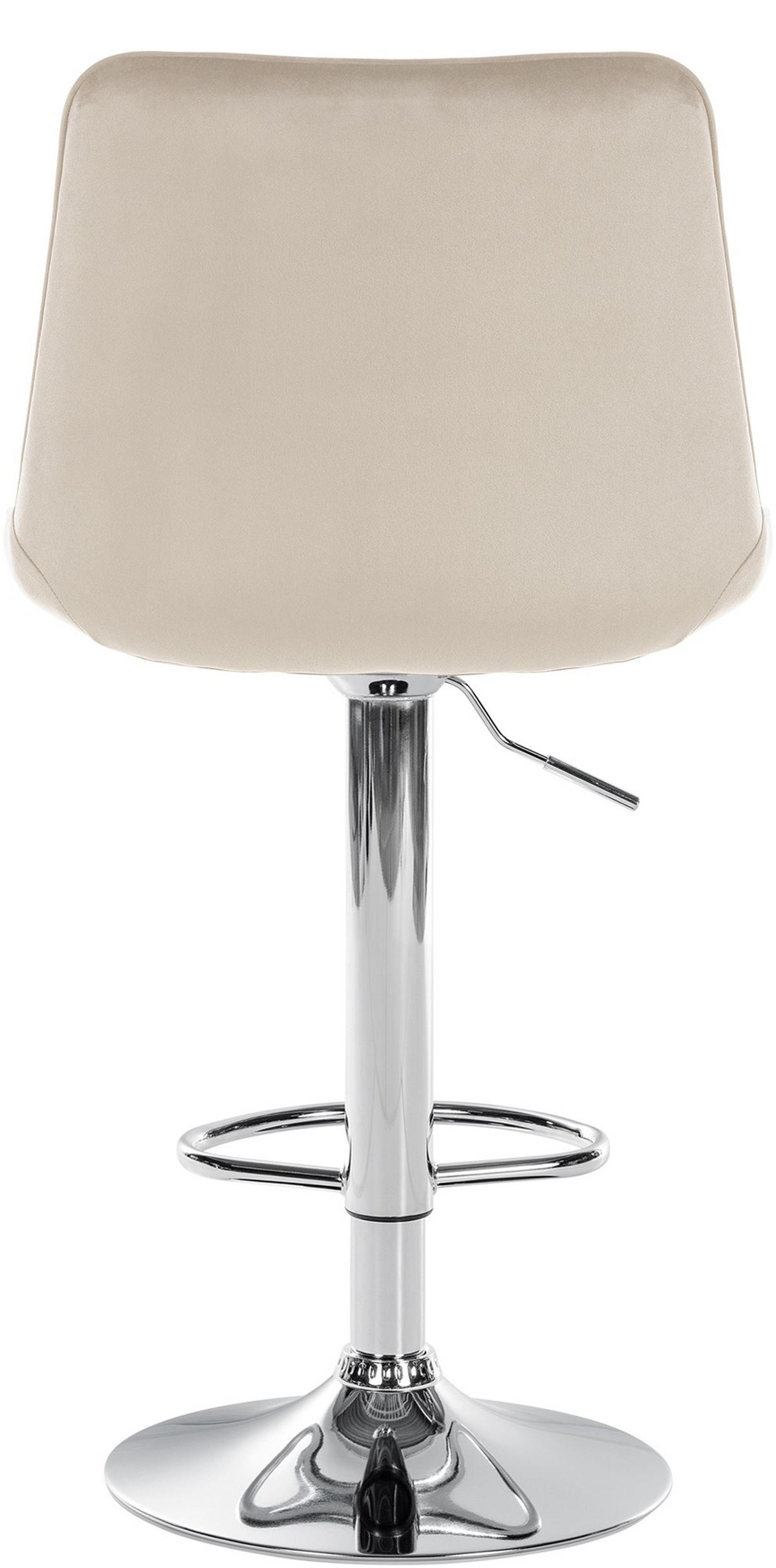 BARHOCKER Tolor Samt chrom creme - Chromfarben/Naturfarben, Textil/Metall (49.5/112/50cm) - TPFLiving