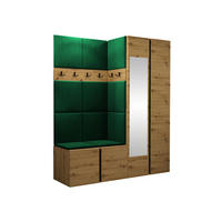 GARDEROBEN-SET Orion XII - Eiche Artisan/Grün, Holzwerkstoff/Kunststoff (158/186/46cm) - MIRJAN24