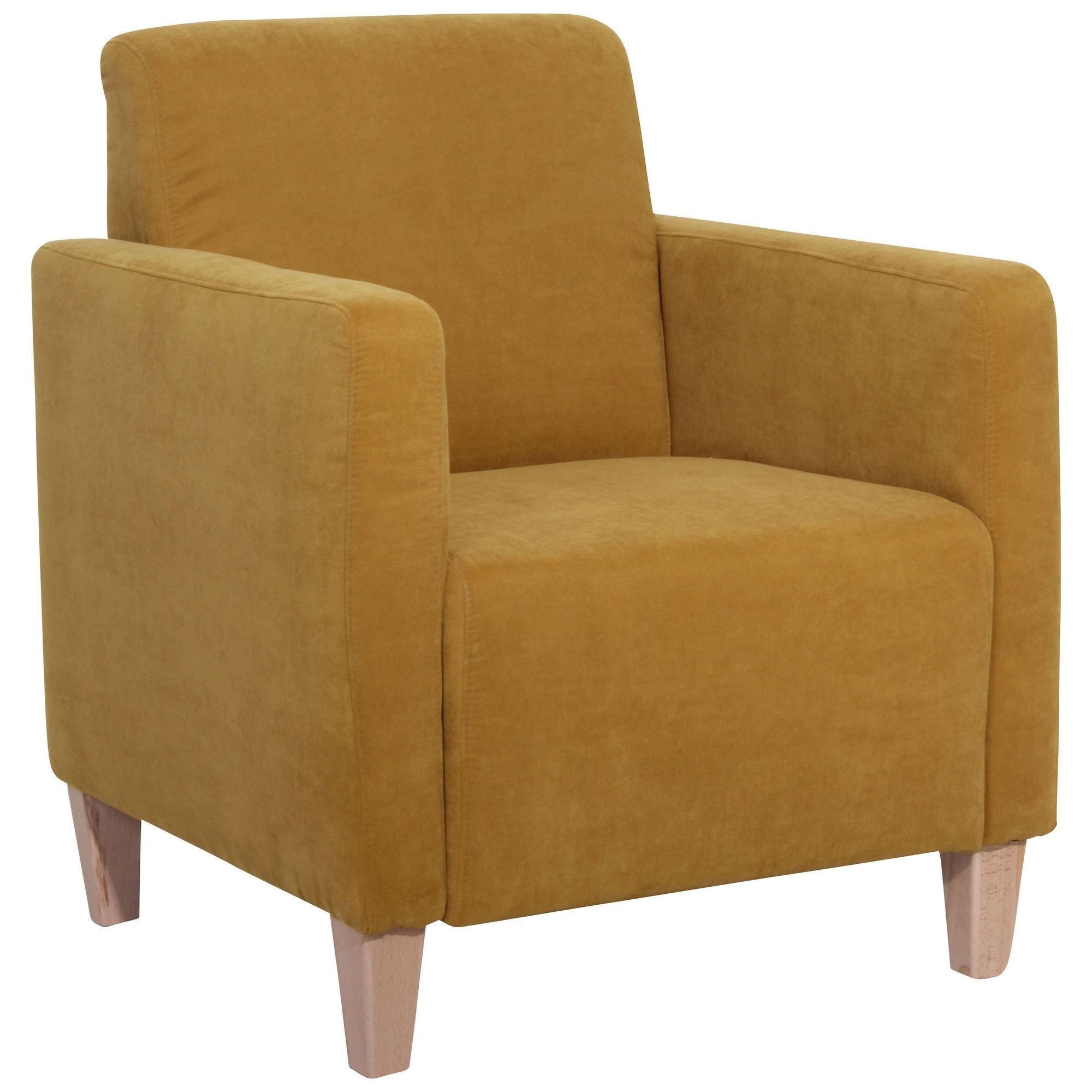 SESSEL Karol Bezug Veloursstoff Buche natur / mais - Gelb, Kunststoff (71/81/70cm) - 58aufmkessel