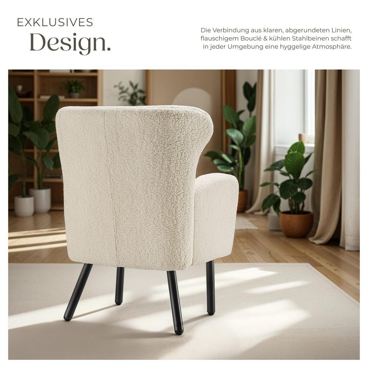 SESSEL Vänersborg,72 x 71 x 92 cm,creme - Creme, Textil (72/92/71cm) - tectake