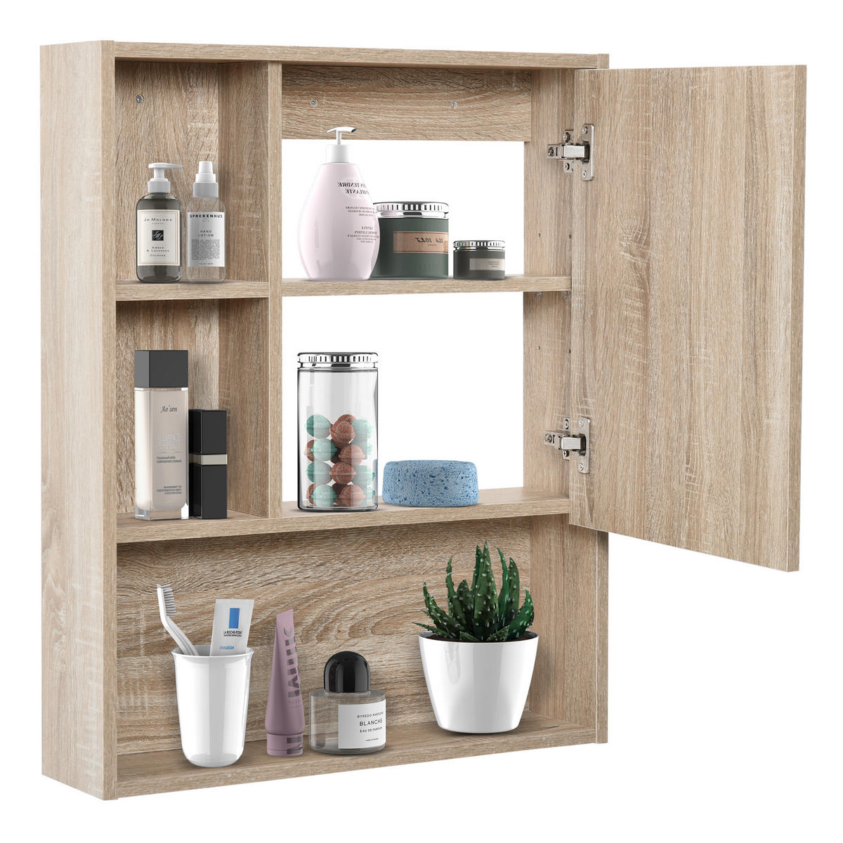SPIEGELSCHRANK Eiche 60/15/76 cm - Eichefarben, Holzwerkstoff (60/76/15cm) - PANGIVO
