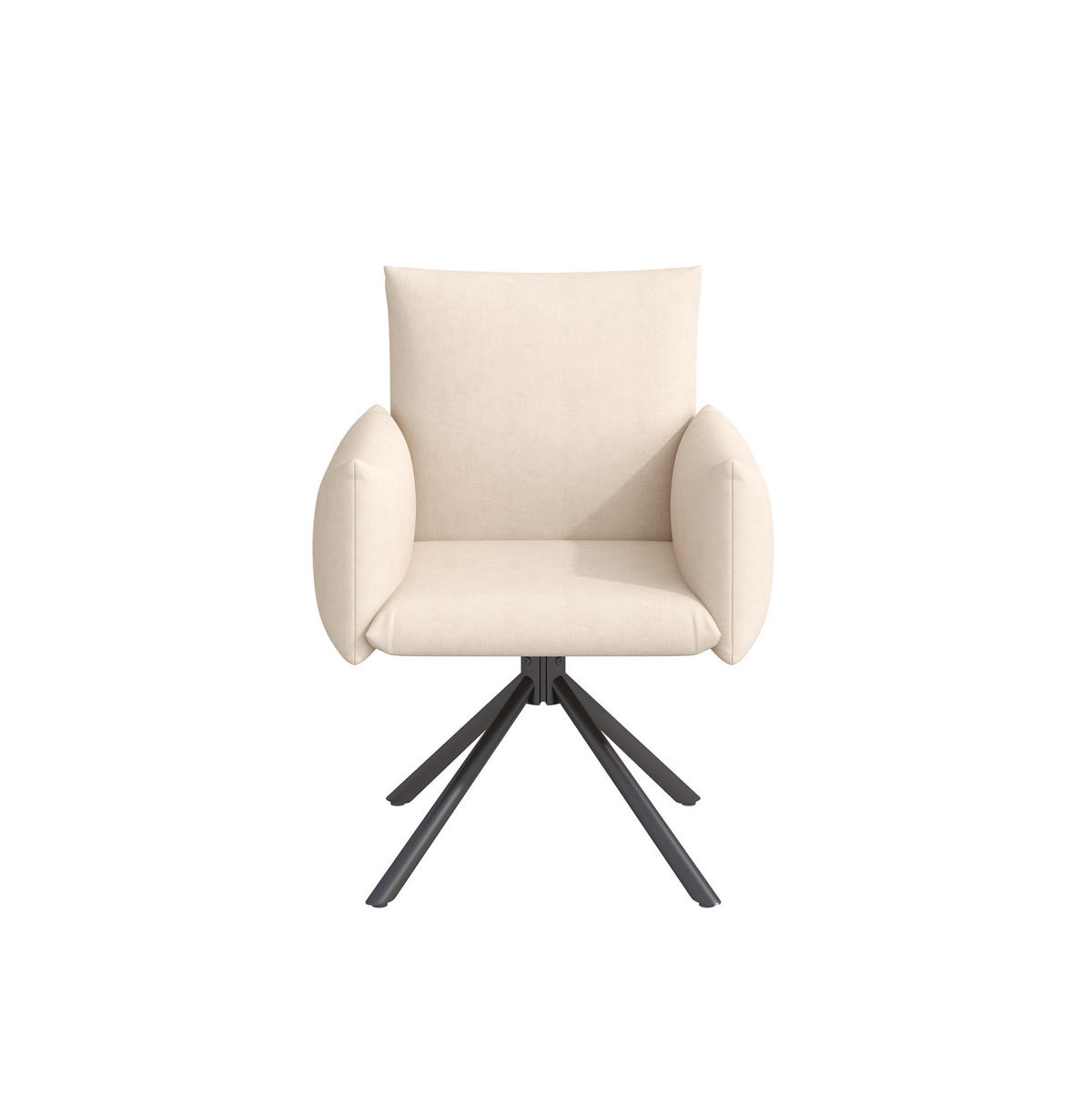 SESSEL 2er-Set 360° drehbar Samt Beige - Beige, Metall (60/88/60cm) - Meubliv
