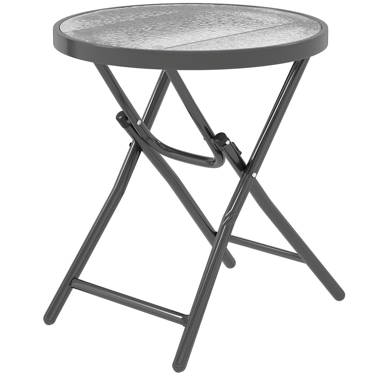 BALKONTISCH DE-14141 klappbar, rund, 60x50 cm Schwarz - Schwarz, Metall (60/60/50cm) - ComfortXL