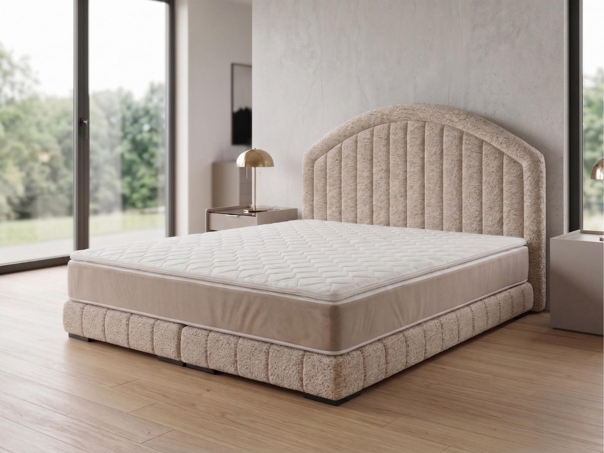 POLSTERBETT LEON2 100x 200 cm Farbe: Beige - Beige, Textil (100/200cm) - A&J MöbelLand