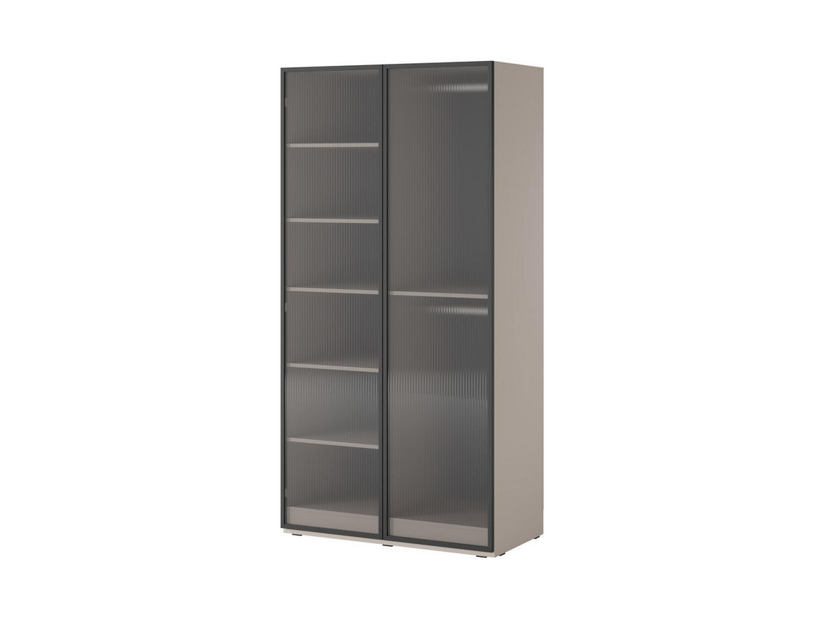 DREHTÜRENSCHRANK ATELIO 202/200/51 cm Modern Kleiderschrank 4-türig Kaschmir - Kaschmir, Holzwerkstoff (202/200/51cm) - MASSENO