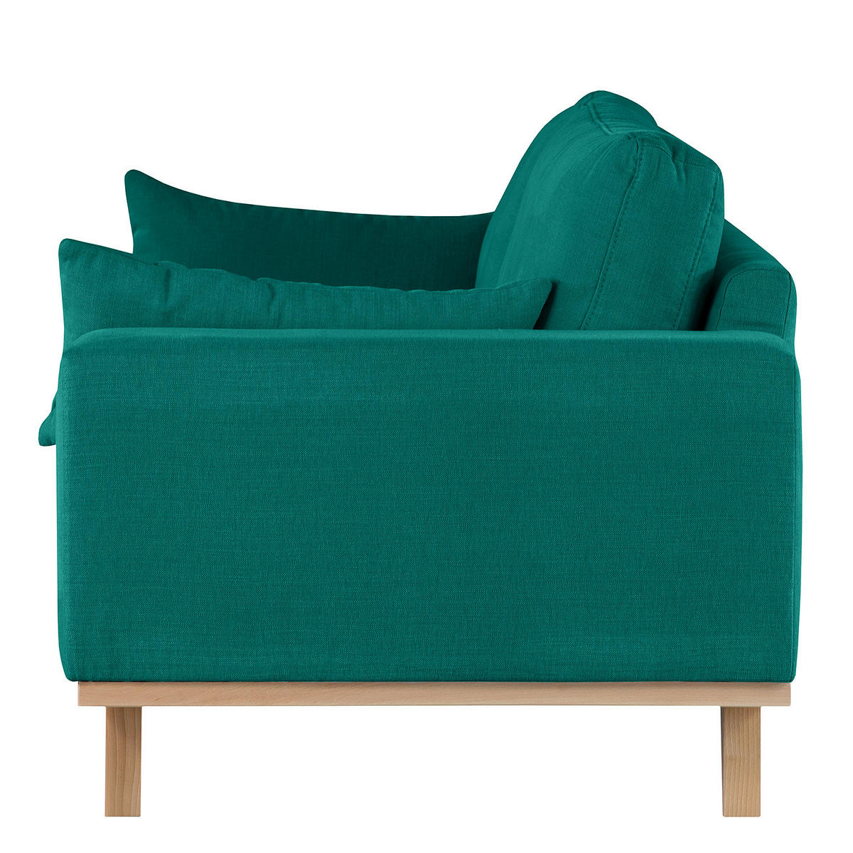 2-SITZER SOFA - Buchefarben/Petrol, Buchenholz/Textil (197/81/88cm) - home24