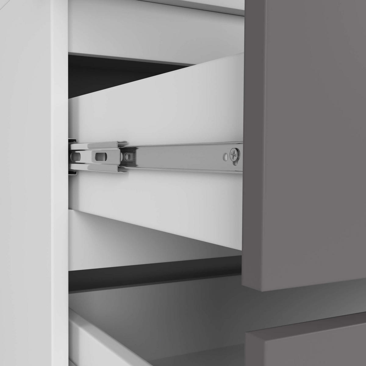 KLEIDERSCHRANK Weiß, Graphit Grau 180/90/51 - Weiß/Grau, Holzwerkstoff (90/180/51cm) - RAUMHIRSCH FURNITURE