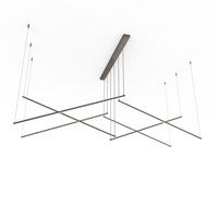LED-HÄNGELEUCHTE - Graubraun, Metall (200/100/120cm) - Lumicom