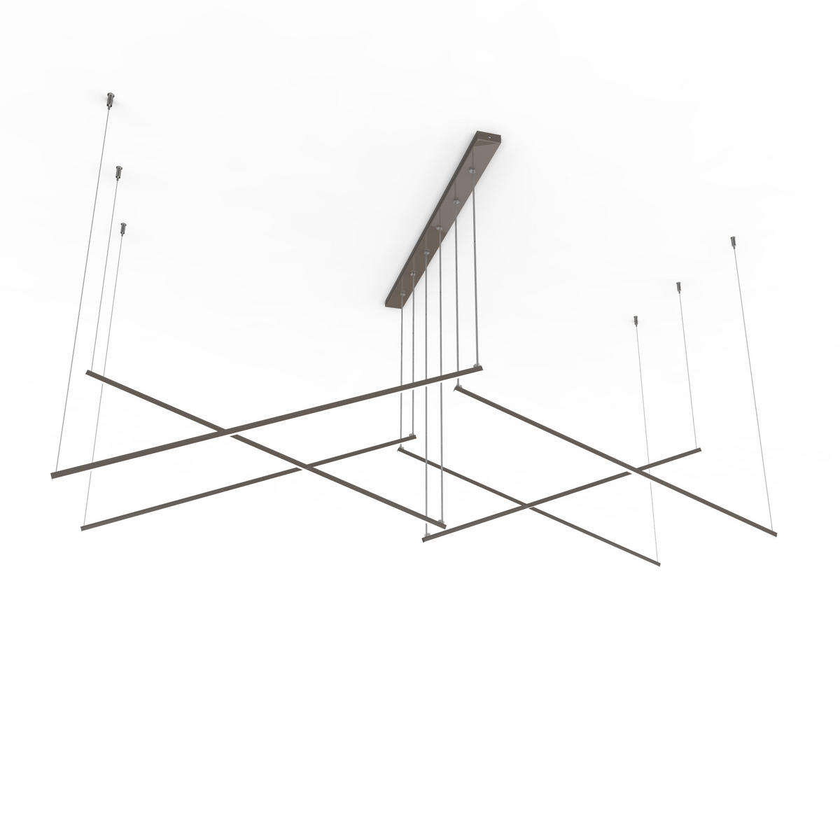 LED-HÄNGELEUCHTE - Graubraun, Metall (200/100/120cm) - Lumicom