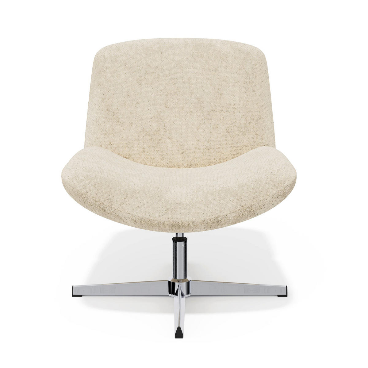 DREHSESSEL ABY Strukturierter Samt Creme 66cm - Creme, Textil (66/81/74cm) - Premium Interiors